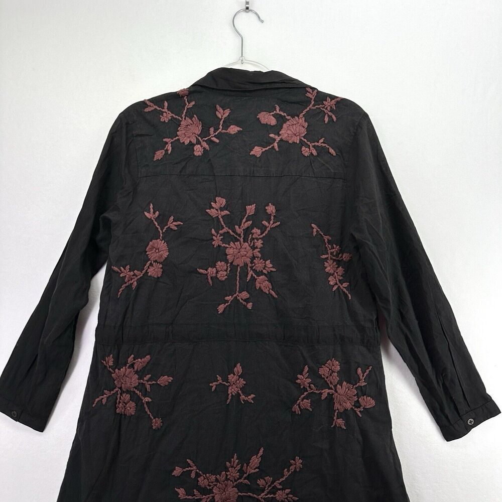 Kyla Seo Willow Maxi Dress Caite Embroidered Long Pockets Small Slip Black NWOT - Picture 15 of 16